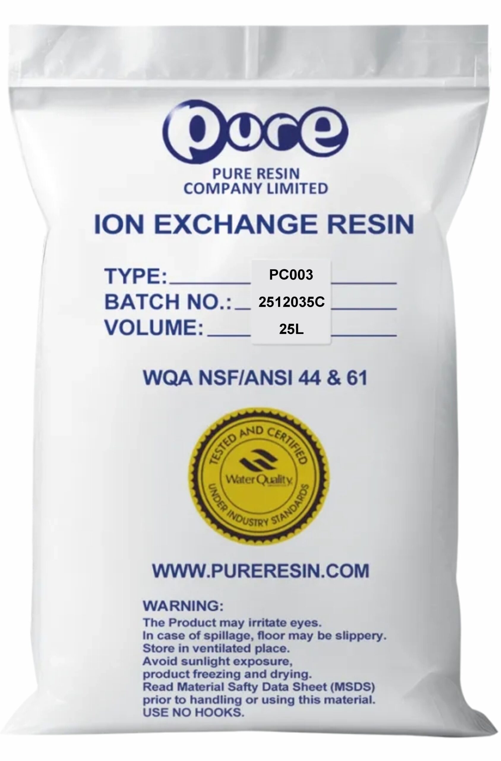 Żywica jonowymienna Pure Resin PC003 - worek 25 lit.