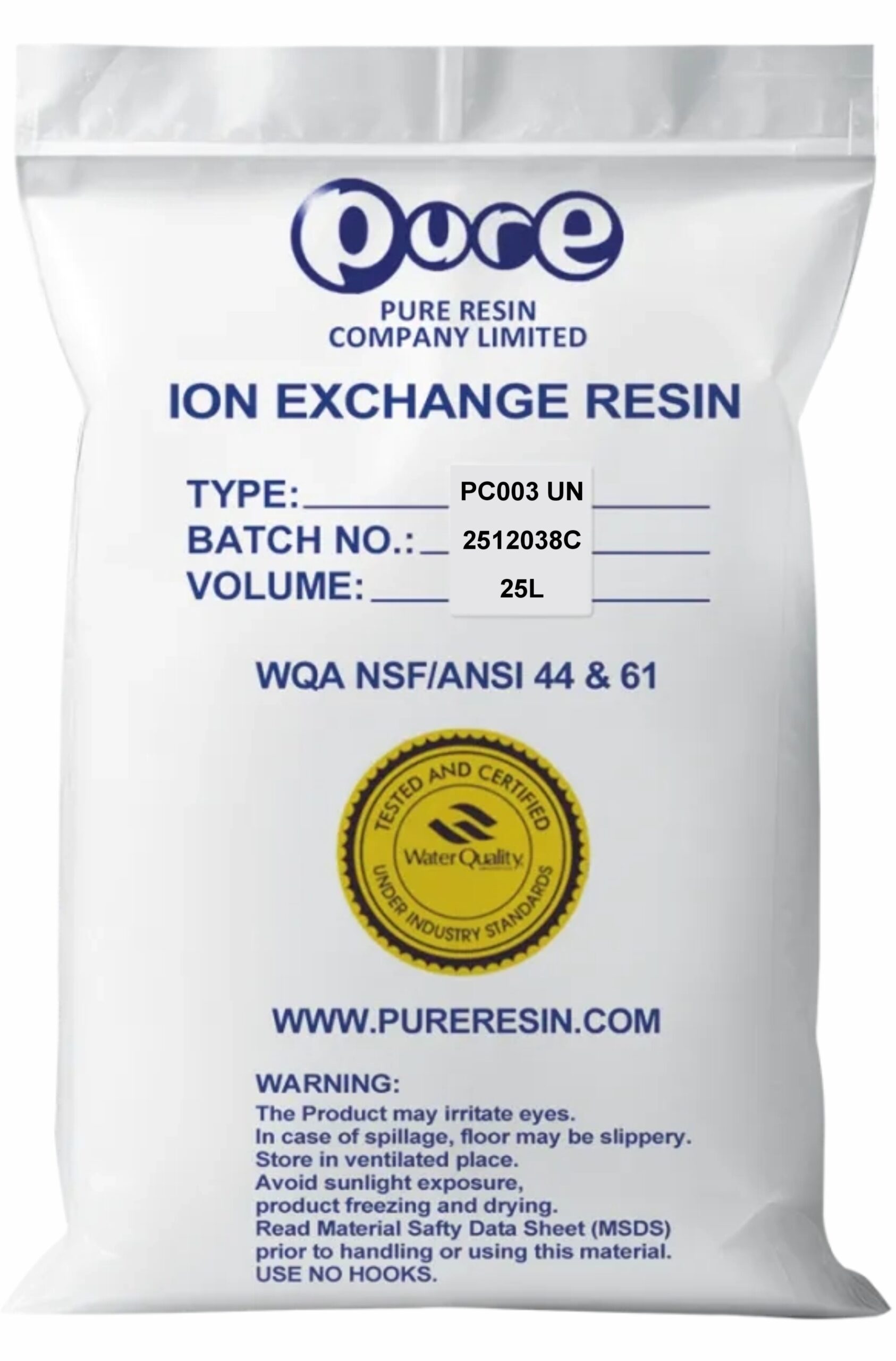 Żywica jonowymienna Pure Resin PC003UN - worek 25 lit.